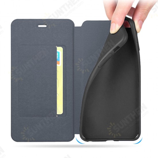 For Xiaomi Redmi 8 Case Flip with Stand Card Slot Full Body Brushed Leather Shockproof Soft Protective Case Non-original