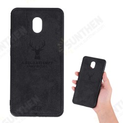 For Xiaomi Redmi 8A Deer Luxury Canvas Cloth Shockproof Anti-fingerprint Protective Case Non-original
