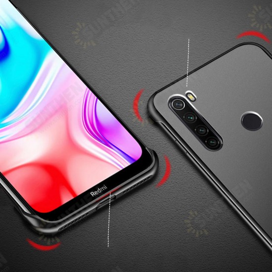 For Xiaomi Redmi Note 8 Case Translucent Frameless Ultra-Thin Anti Fall Matte Hard PC Protective Case with Finger Ring Non-original