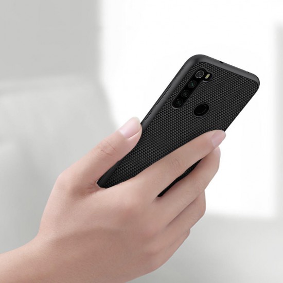 For Xiaomi Redmi Note 8 Anti-fingerprint Anti-slip Nylon Synthetic Fiber Textured Protective Case Non-original