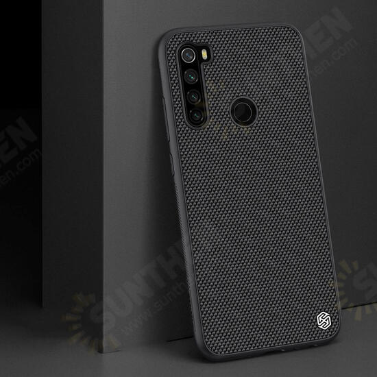 For Xiaomi Redmi Note 8 Anti-fingerprint Anti-slip Nylon Synthetic Fiber Textured Protective Case Non-original