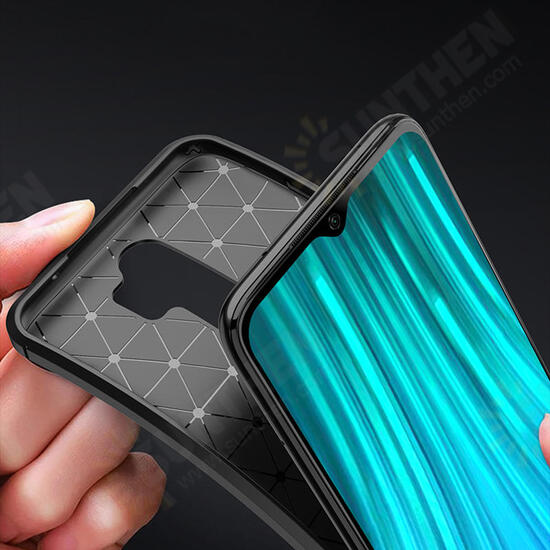 For Xiaomi Redmi Note 8 Pro Case Luxury Carbon Fiber Shockproof Silicone Protective Case Non-original