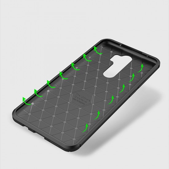 For Xiaomi Redmi Note 8 Pro Case Luxury Carbon Fiber Shockproof Silicone Protective Case Non-original
