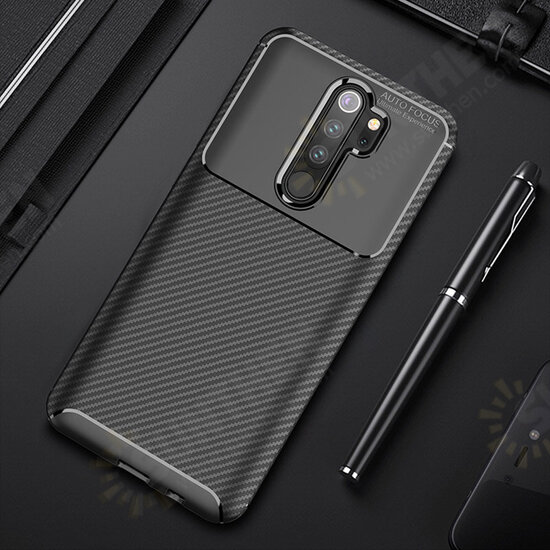 For Xiaomi Redmi Note 8 Pro Case Luxury Carbon Fiber Shockproof Silicone Protective Case Non-original