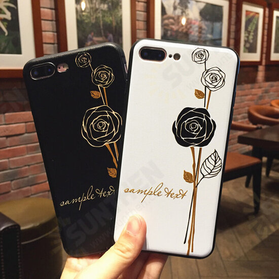 For iPhone 6 / 6S / 7 / 8 / 7 Plus / 8 Plus Case Retro Flower Pattern Soft TPU Shockproof Couple Protective Case Back Cover