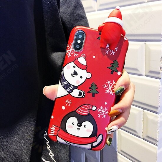 For iPhone 6 / 6S / X / XS / XS Max Case Merry Christmas Festival with Cartoon Toy Cute Protective Case Back Cover For iPhone 6 / 6S / X / XS / XS Max Case Merry Christmas Festival with Cartoon Toy Cute Protective Case Back Cover