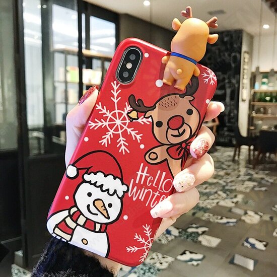 For iPhone 6 / 6S / X / XS / XS Max Case Merry Christmas Festival with Cartoon Toy Cute Protective Case Back Cover For iPhone 6 / 6S / X / XS / XS Max Case Merry Christmas Festival with Cartoon Toy Cute Protective Case Back Cover