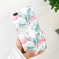 For iPhone X / 6 Plus Case Fashion INS Style Flamingo Pattern Protective Case Back Cover