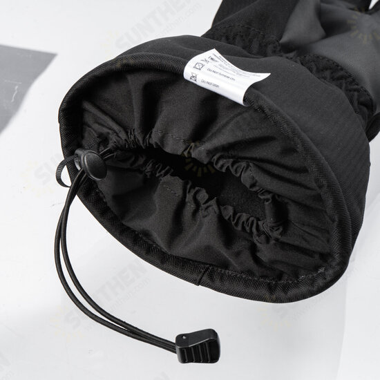 Glisteny Winter Warm Waterproof Windproof Anti-Slip Touch Screen Outdoors Motorcycle Riding PU Leather Gloves