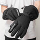 Glisteny Winter Warm Waterproof Windproof Anti-Slip Touch Screen Outdoors Motorcycle Riding PU Leather Gloves