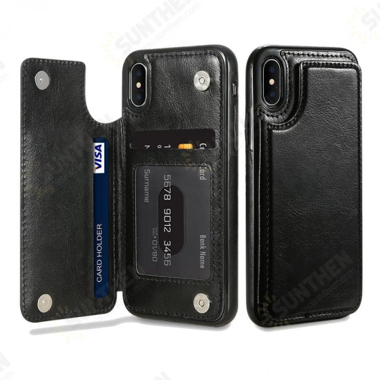 Retro PU Leather Card Slots Bracket Case for iPhone X 8/8 Plus/7/7 Plus/6/6s/6 Plus/6s Plus Retro PU Leather Card Slots Bracket Case for iPhone X 8/8 Plus/7/7 Plus/6/6s/6 Plus/6s Plus