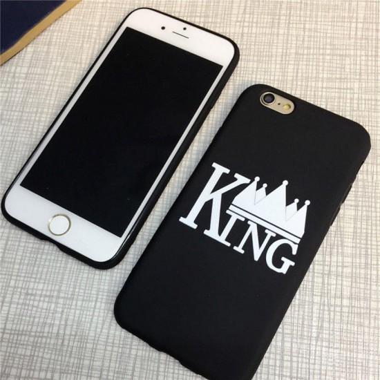 King And Queen Matte Soft TPU Protective Case for iPhone 7/8