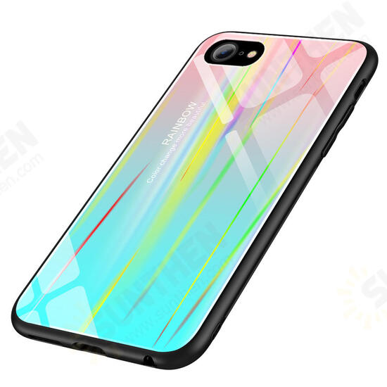 Laser Aurora Gradient Color Tempered Glass Protective Case for iPhone 6/6s