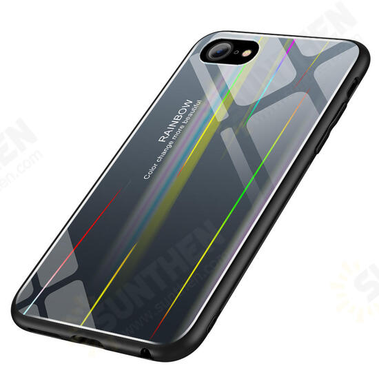 Laser Aurora Gradient Color Tempered Glass Protective Case for iPhone 6/6s