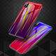 Laser Aurora Gradient Color Tempered Glass Protective Case for iPhone X