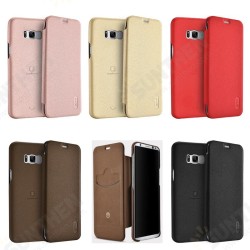 Flip Card Slots Ultra Thin Soft PU Leather Cover Case For Samsung Galaxy S8 5.8 Inch