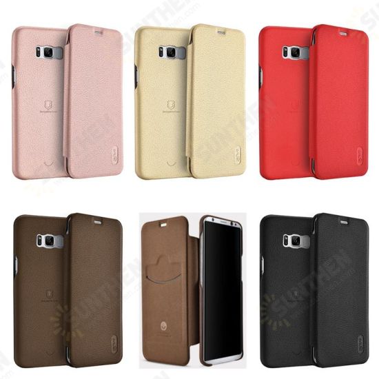 Flip Card Slots Ultra Thin Soft PU Leather Cover Case For Samsung Galaxy S8 5.8 Inch