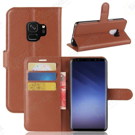 PU Leather Flip Card Slots Bracket Wallet Case for Samsung Galaxy S9