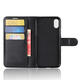 Texture Card Slot Bracket Flip Leather Case For iPhone X