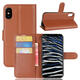 Texture Card Slot Bracket Flip Leather Case For iPhone X