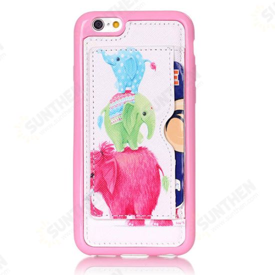 Little Elephant Pattern Back Holder Case For iPhone 6 6s