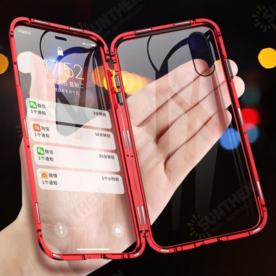 360° Front Screen Protector & Back Glass Cover Metal Magnetic Adsorption Protective Case For iPhone XR/XS/XS Max/X/7/7 Plus/8/8 Plus 360° Front Screen Protector & Back Glass Cover Metal Magnetic Adsorption Protective Case For iPhone XR/XS/XS Max/X/7/7 Plus/8/8 Plus