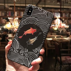 Chinoiserie Claborate-style Painting Pattern 3D Embossed Anti-slip Anti-fingerprint Shockproof TPU Protective Case Chinoiserie Claborate-style Painting Pattern 3D Embossed Anti-slip Anti-fingerprint Shockproof TPU Protective Case