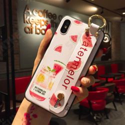 Fashion Fruit Plant Pattern with Wrist Strap Bracket Shockproof Silicone Protective Case Fashion Fruit Plant Pattern with Wrist Strap Bracket Shockproof Silicone Protective Case