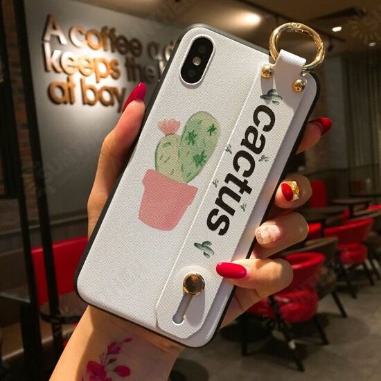 Fashion Fruit Plant Pattern with Wrist Strap Bracket Shockproof Silicone Protective Case Fashion Fruit Plant Pattern with Wrist Strap Bracket Shockproof Silicone Protective Case