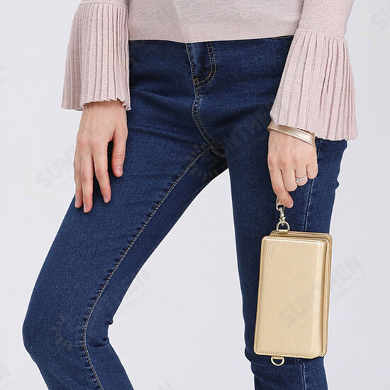 Multifunctional PU Leather with Card Slots Wallet Stand Full Body Shockproof Flip Protective Case Phone Bag