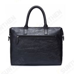 Men Business Casual PU Leather Briefcase Messenger Bag Tablet Laptop Office Shoulder Bag for iPad