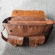 Men Multi-pocket Vintage PU Leather Large Capacity Laptop Briefcase Crossbody Bag