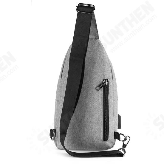 Men USB Port Casual Canvas Sport Outdoor Chest Bag Crossbody Bag with USB Cable Men USB Port Casual Canvas Sport Outdoor Chest Bag Crossbody Bag with USB Cable