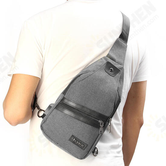 Men USB Port Casual Canvas Sport Outdoor Chest Bag Crossbody Bag with USB Cable Men USB Port Casual Canvas Sport Outdoor Chest Bag Crossbody Bag with USB Cable