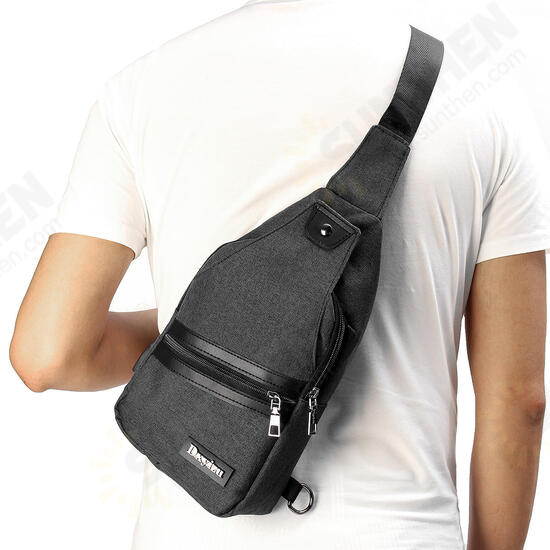 Men USB Port Casual Canvas Sport Outdoor Chest Bag Crossbody Bag with USB Cable Men USB Port Casual Canvas Sport Outdoor Chest Bag Crossbody Bag with USB Cable