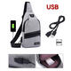 Men USB Port Casual Canvas Sport Outdoor Chest Bag Crossbody Bag with USB Cable Men USB Port Casual Canvas Sport Outdoor Chest Bag Crossbody Bag with USB Cable
