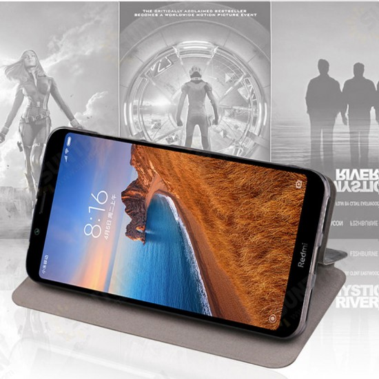 Waterproof Flip PU Leather Full Cover Protective Case for Xiaomi Redmi 7A