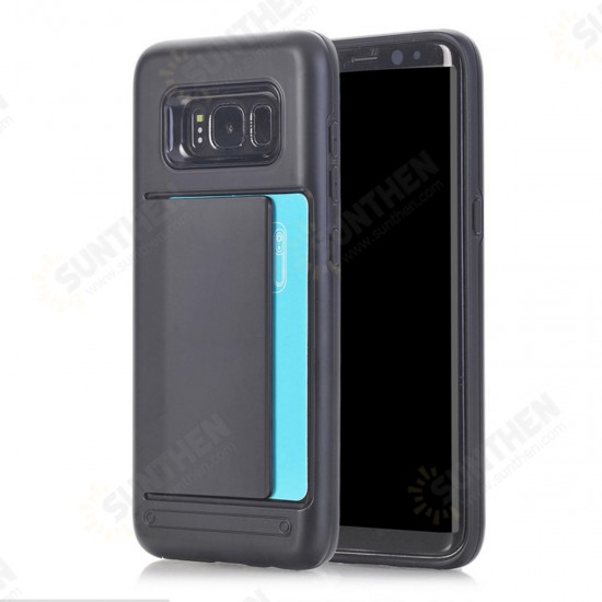 Multi-colors TPU+PC Hybrid Card Slots Shockproof Cover Case For Samsung Galaxy S8 Plus