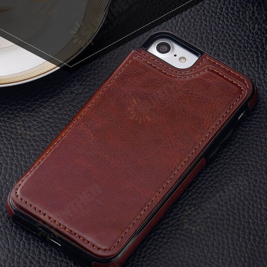 Multi-functional Luxury Bussiness PU Leather with Phone Wallet Card Slot Photo Frame Shockproof Protective Case