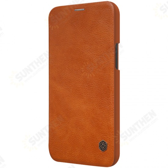 Bumper Flip Shockproof with Card Slot Full Cover PU Leather Protective Case for iPhone 12 Pro / 12