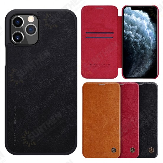 Bumper Flip Shockproof with Card Slot Full Cover PU Leather Protective Case for iPhone 12 Pro / 12