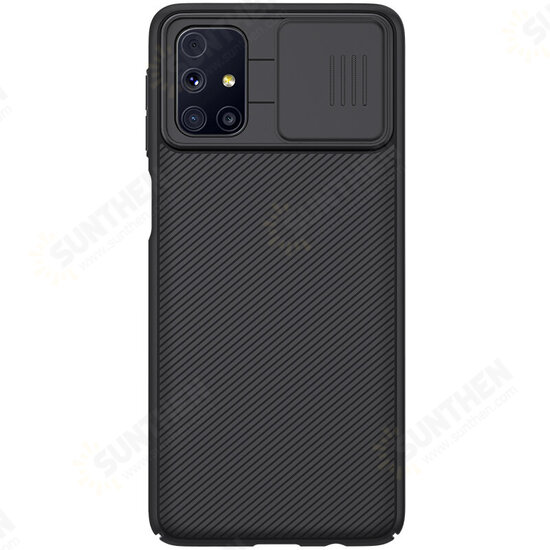 Bumper with Slide Lens Cover Shockproof Anti-Scratch TPU + PC Protective Case for Samsung Galaxy M31S Bumper with Slide Lens Cover Shockproof Anti-Scratch TPU + PC Protective Case for Samsung Galaxy M31S
