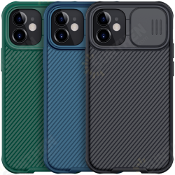 Bumper with Slide Lens Cover Shockproof Anti-Scratch TPU + PC Protective Case for iPhone 12 Mini 5.4 inch