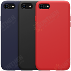 Bumpers Shockproof Anti-fingerprint Smooth Soft Liquid Silicone Protective Case Back Cover for iPhone 7 / 8 / SE 2020