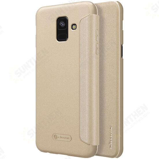 Flip PU Leather Hard PC Protective Case for Samsung Galaxy A6 2018