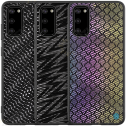 Luxury Luster Twinkle Shield Woven Polyester + PU Leather Hard Back Protective Case for Samsung Galaxy S20 2020 Luxury Luster Twinkle Shield Woven Polyester + PU Leather Hard Back Protective Case for Samsung Galaxy S20 2020