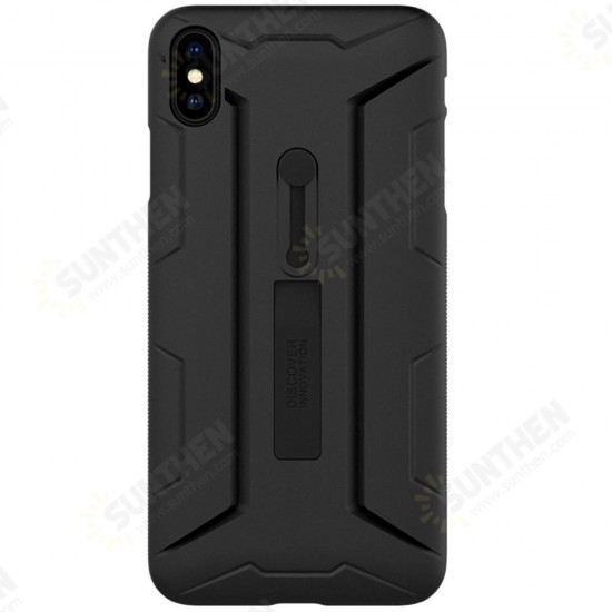 Matte Hidden Finger Ring Holder Shockproof Back Cover Protective Case for iPhone XS MAX