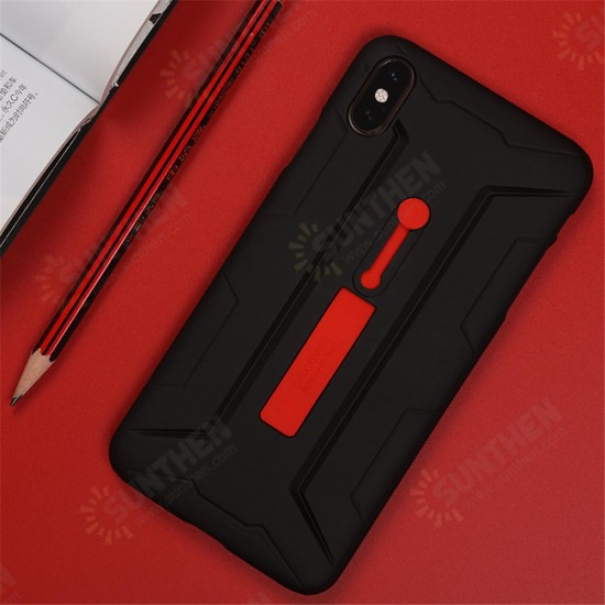 Matte Hidden Finger Ring Holder Shockproof Back Cover Protective Case for iPhone XS MAX