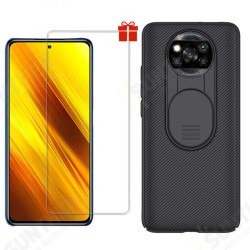 X3 Pro/ POCO X3 NFC Accessories Bumper with Slide Lens Cover Protective Case + Anti-Explosion Tempered Glass Screen Protector Non-Original X3 Pro/ POCO X3 NFC Accessories Bumper with Slide Lens Cover Protective Case + Anti-Explosion Tempered Glass Screen Protector Non-Original