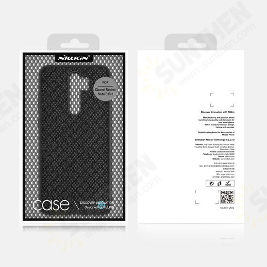 Reflective Slight Woven Polyester Mesh Anti-scratch Protective Case for Xiaomi Redmi Note 8 PRO Non-original